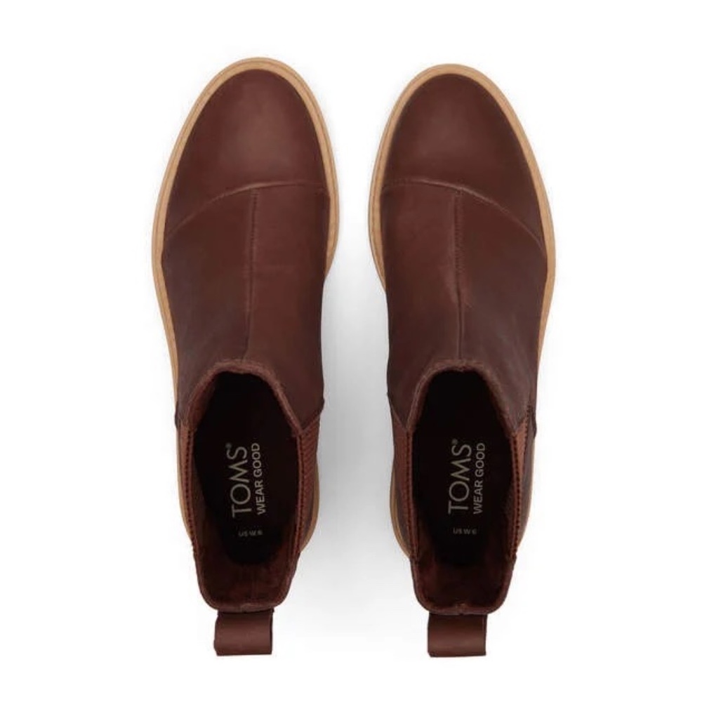 TOMS Charlie Leather Boot in Chestnut Women's Size 6